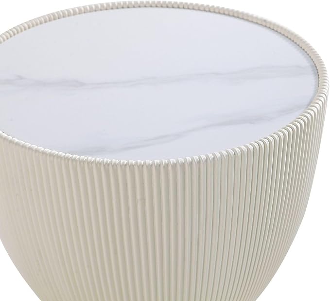 Manhattan Comfort Anderson Modern 18" Round End Table 2.0 | Ceramic Marble - Image 5