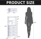 Furnulem Tall Nightstand with LED Lights and 3 Tier Shelves, Night Stand with 3 - Image 3