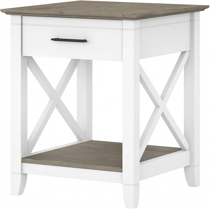 Bush Home End Table with Drawer, Nightstand with Storage, Living Room and by BushHome