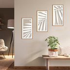 IARTTOP Tropical Palm Tree Leaf Wood Wall Art White Framed 8x16 Inch Set of 3 - Image 6
