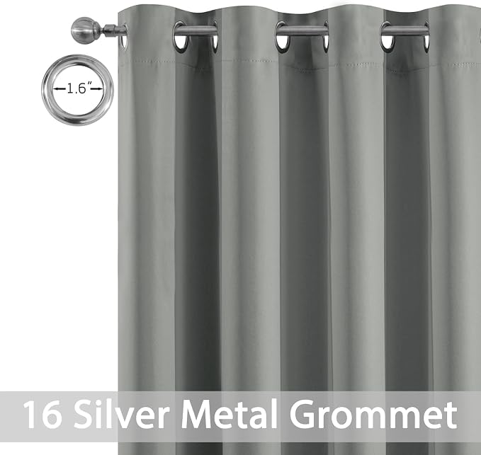 Yakamok Dove Grey Room Darkening Curtains 96 inch Sliding Door Drapes | 1 - Image 3