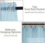 Sheer Curtains 63 Inch Length 2 Panels Set - Image 4