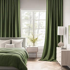 MIULEE Olive Green Back Tab Blackout Curtains 52x96 Inch Long 2 Panels Set | - Image 2