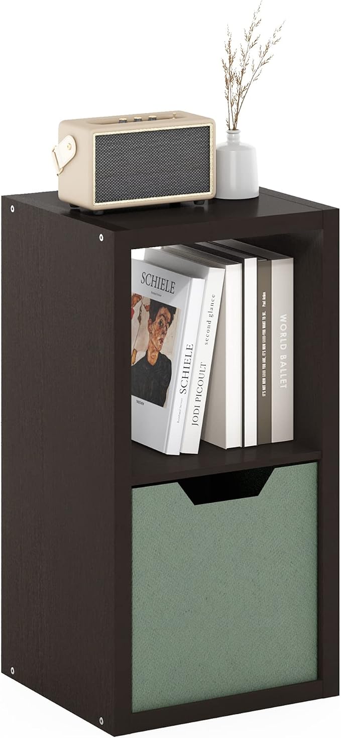 Furinno CUBICLE Book Shelf, 2-Cube Bookshelf, Extra Thick Frame Horizontally & by Furinno-FitsYourSpaceFitsYourBudget