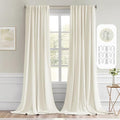 MIULEE Cream Back Tab Blackout Curtains 52x96 Inch Long 2 Panels Set | Rod by MIULEE