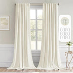 MIULEE Cream Back Tab Blackout Curtains 52x96 Inch Long 2 Panels Set | Rod by MIULEE