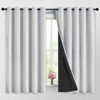 Yakamok Greyish White 100% Blackout Curtains 63 Inches Long, 2 Thick Layers | by Yakamok