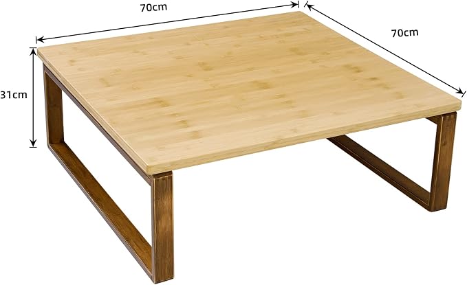 soges Small Foldable Coffee Table, Wooden Low Table - Image 8