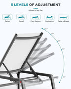 Ciokea Aluminum Foldable Lounge Chairs Set of 2 - Image 5