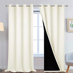 Yakamok Cream 100% Blackout Curtains 108 Inches Long by Yakamok
