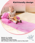 MOONBEEKI Kids Couch Fold Out, Foldable Princess Chair - Image 6