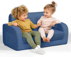 3-in-1 Extra Wide Convertible Kids Couch, Flip Open Toddler Couch to Lounger by LittleDove