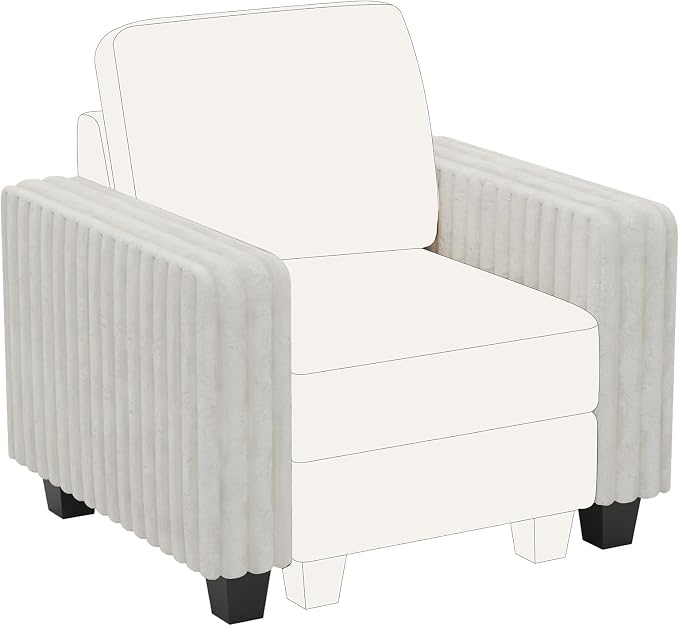 Belffin Plush Corduroy Modular Sectional Sofa Armrest Part Module by Belffin