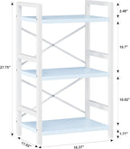 Homeiju Bookshelf, 3 Tier Industrial Bookcase, Metal Small Bookcase, Rustic - Image 3