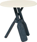 Powell Round Top Shanice Oar Coastal Blue and White Side Table - Image 12