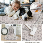 Area Rugs 9x12 Living Room: Bedroom Washable Carpet Beige & Grey | Large - Image 6