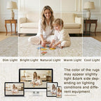 5x7 Area Rugs Living Room: Bedroom Washable Carpet Natural Beige | Large - Image 5