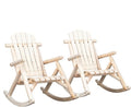 Outvita Wooden Rocking Chair Set of 2, Fir Log Adirondack Rocker, Outdoor Wood by Outvita