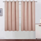Blush Blackout Curtains 52 x 63 Inch Length/Set of 2 Curtain Panels/Thermal by Lemomo