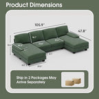 Furniwell Convertible Sectional Sofa Couch, 4 Seat Sofa Set - Image 2