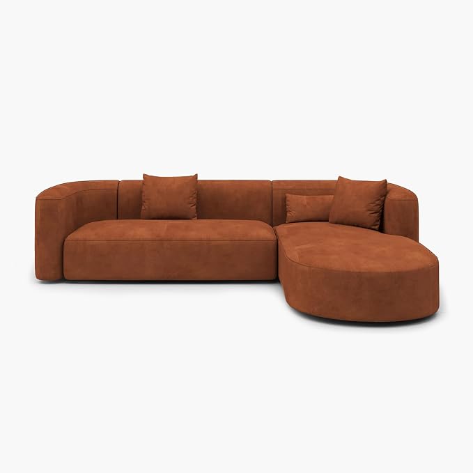 Acanva Luxury Modern Tight Curved Back Velvet Sofa, Minimalist Style Comfy Couch - Image 7