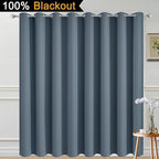 Yakamok Stone Blue Blackout Patio Door Curtain Panels W100 x L84, 1 Panel | - Image 2
