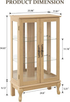 Curio Cabinet with Lighted, Curio Display Cabinet, Glass Display Cabinet with - Image 2