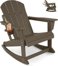 Outdoor Rocking Chairs Set of 2, HDPE Poly All-Weather Patio Rocking Chairs by ABCPATIO