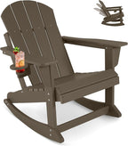 Outdoor Rocking Chairs Set of 2, HDPE Poly All-Weather Patio Rocking Chairs by ABCPATIO
