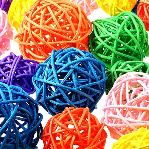 Patelai Wicker Ball Orbs,Multicolored,2.4'',2'',1.6'',1.2'' - Image 3