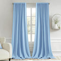 MIULEE Sky Blue Back Tab Blackout Curtains 52x108 Inch Long 2 Panels Set | Rod by MIULEE