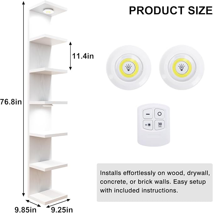 Fixwal Wall Decor 7 Tier Wall Shelf Unit Floating Shelves - Image 3