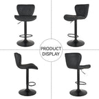 Nalupatio Modern Bar Stools Set of 4, Adjustable Faux Leather Upholstered - Image 5