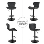 Nalupatio Modern Bar Stools Set of 2, Adjustable Faux Leather Upholstered - Image 5