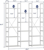 NUMENN Triple Column 5 Tier Bookshelf, Bookcase - Image 3