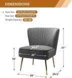 HULALA HOME Velvet Accent Chair, Modern Upholstered Cute Side Chair - Image 2