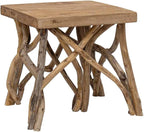 Coffee Table Brown Mixed Recycled Wood Small Rustic Living Room Table Durable - Image 8