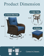 Patio Furniture Set, High Back Swivel Rocker Chairs, Weather Resistant Olefin - Image 6