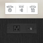 HOOBRO Side Table with Charging Station, End Table with USB Port and Outlets - Image 8