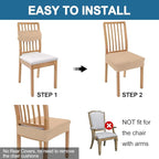 Smiry Waterproof Seat Covers for Dining Room Chairs Set of 4, Stretch Jacquard - Image 5