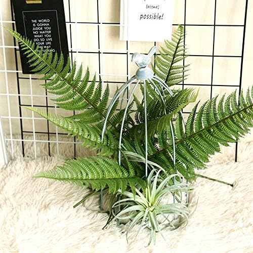 CATTREE Artificial Shrubs Leaves, Plastic Plants Fern Grass Leaf Fake Bushes Indoor Outdoor Home Garden Verandah Office Table Centerpieces Arrangements DIY Wreath Decoration Planter Filler - 5 Pack - Image 4