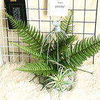 CATTREE Artificial Shrubs Leaves, Plastic Plants Fern Grass Leaf Fake Bushes Indoor Outdoor Home Garden Verandah Office Table Centerpieces Arrangements DIY Wreath Decoration Planter Filler - 5 Pack - Image 4