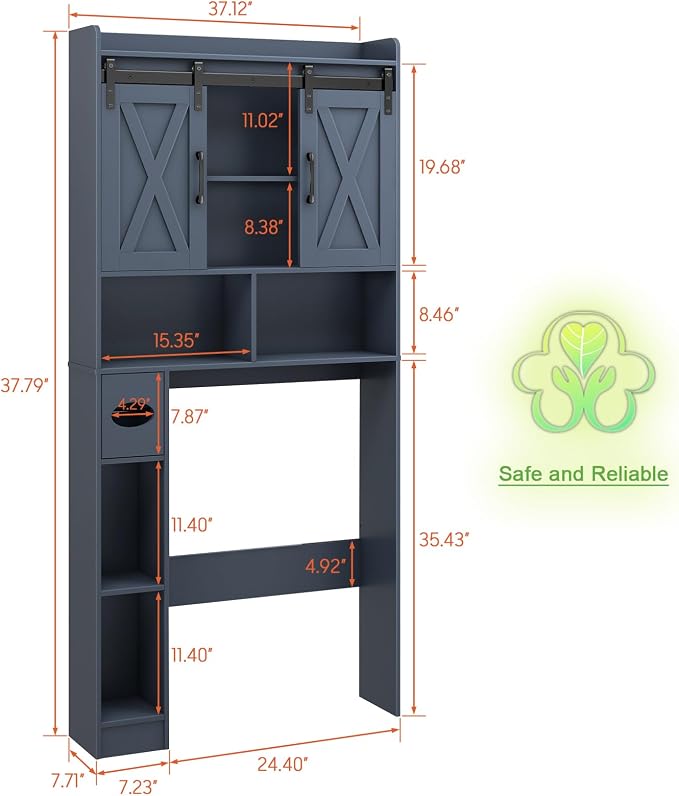 Vabches Over The Toilet Storage Cabinet, Farmhouse Storage Cabinet Over Toilet - Image 2