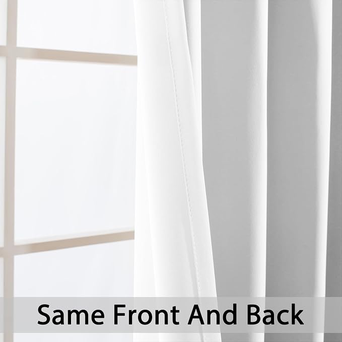 Yakamok Pure White Room Darkening Curtains 84 inch Sliding Door Drapes | 1 - Image 3