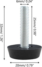 Zorfeter 30 Pcs Screw in Threaded Furniture Adjustable Levelers, M6 Leveling - Image 4