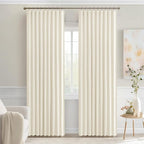 MIULEE Birch Back Tab Blackout Curtains 52x72 Inches Long 2 Panels Set | Rod - Image 9