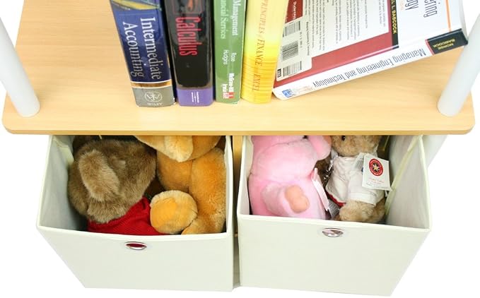 Furinno TURN-N-TUBE Storage Shelves Set of 2, 3-Tier Toolless Book Shelf - Image 7