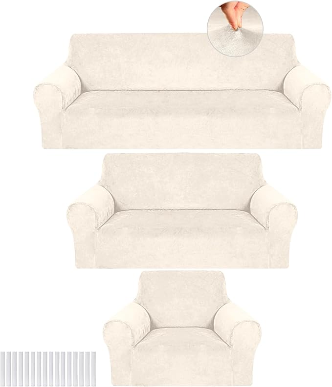 Peryiter 3 Pcs Couch and Loveseat Covers Set Sofa Cover by Peryiter