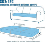 Smiry Waterproof Couch Cushion Covers, Stretch Jacquard Thick Sofa Cushion - Image 6