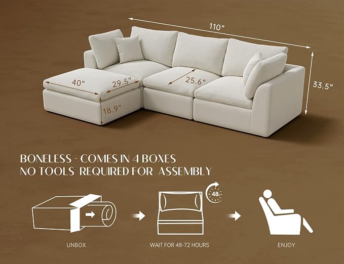 ohllob 110" Cloud Sectional Couches - Image 2